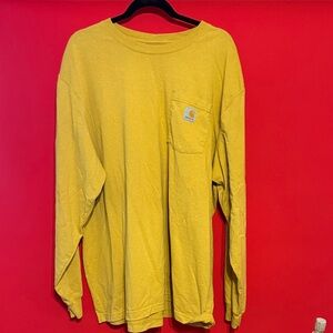 Carhartt Yellow Long-Sleeve Pocket Tee